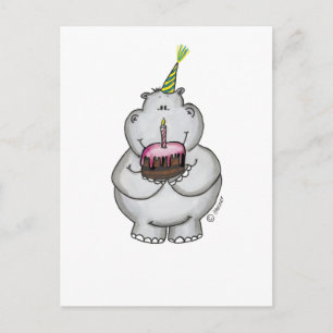 Hippo Birthday - Grattis på födelsedagen Vykort