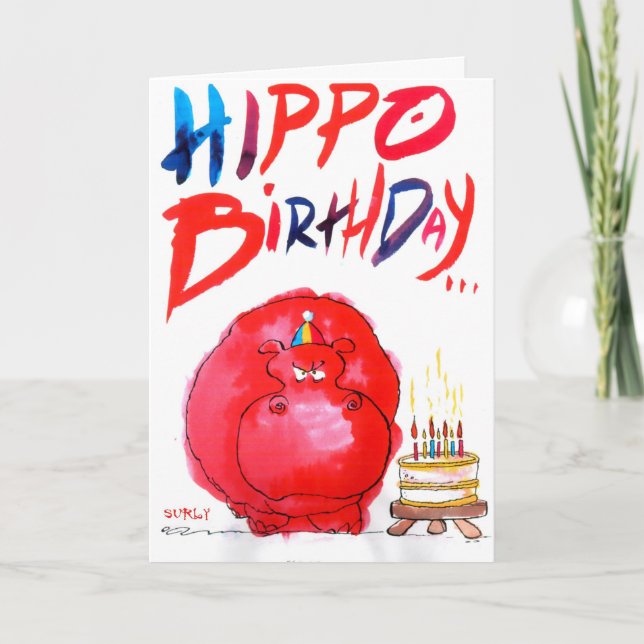 HIPPO BIRTHDAY KORT (Framsida)