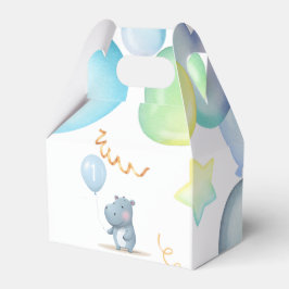 Hippo Birthday mjuk blå Presentaskar