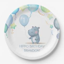 Hippo Birthday mjuk papper plåt