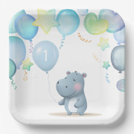 Hippo Birthday mjuka, blå blöjor