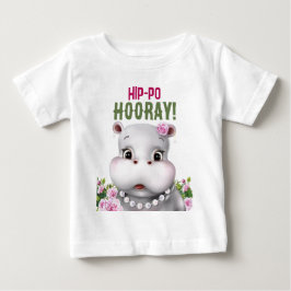 Hippo Blommigt Girl Birthday T Shirt