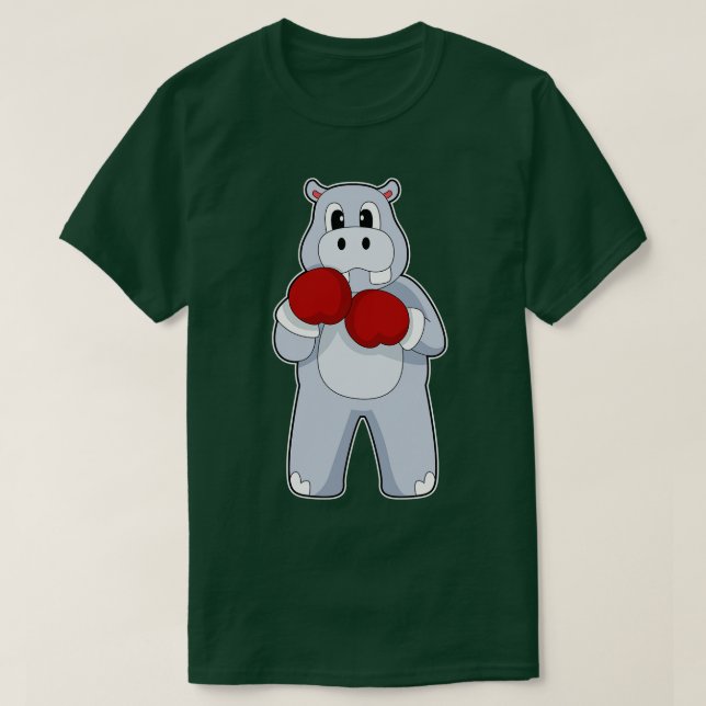 Hippo Boxer Boxing handskar Boxing T Shirt (Design framsida)