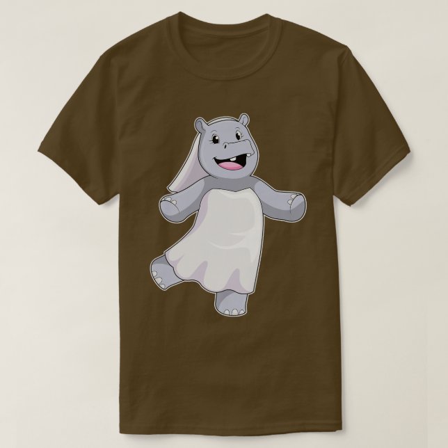 Hippo Bride Veil Wedding  T Shirt (Design framsida)