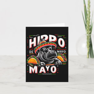 Hippo Cinco De Mayo Funny Mexico Hippopotamus Funn Kort