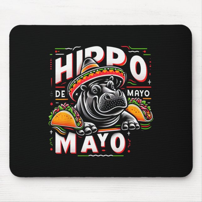 Hippo Cinco De Mayo Funny Mexico Hippopotamus Funn Musmatta (Framsidan)