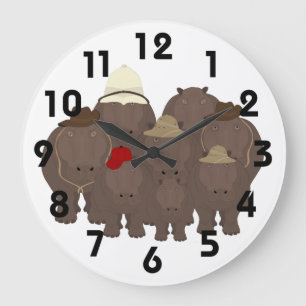 Hippo Clock Stor Klocka