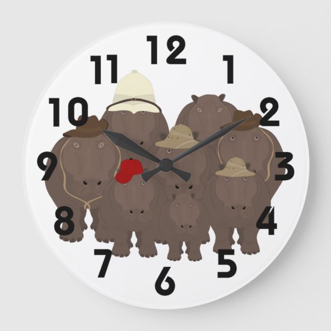 Hippo Clock Stor Klocka (Framsida)