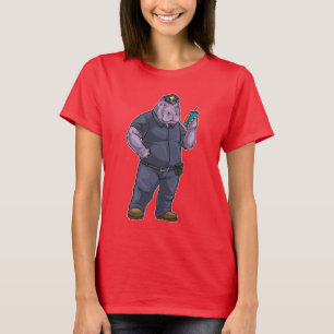 Hippo Cop Microphone Police T Shirt