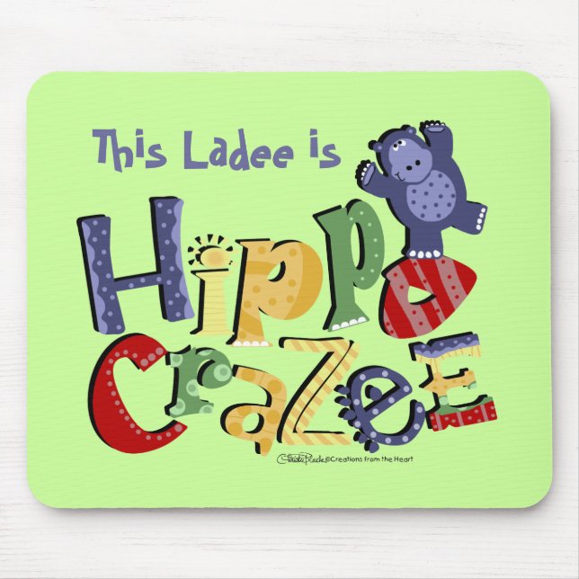 Hippo Crazee (på lätt färg) Musmatta (Framsidan)