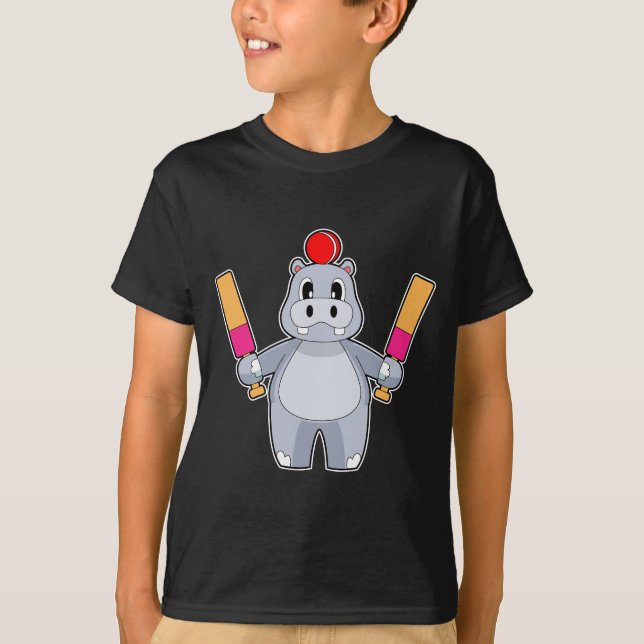 Hippo Cricket fladdermus T Shirt (Framsida)