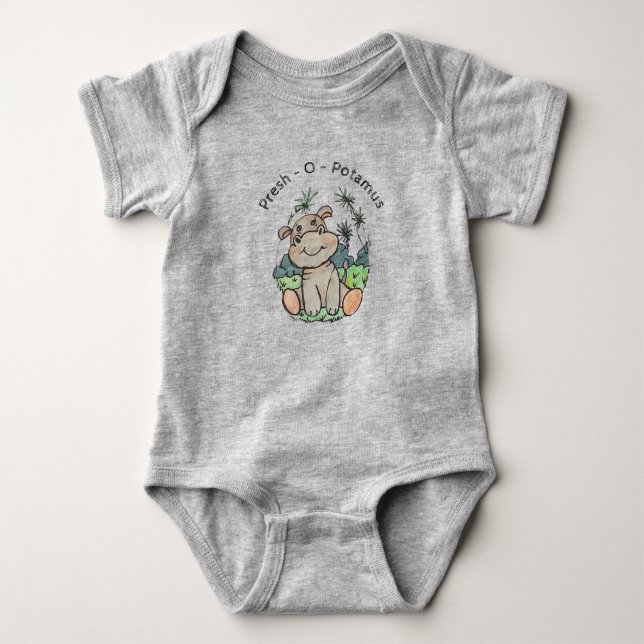 Hippo Cute Animals En bodydräkt Biet Baby T Shirt (Framsida)