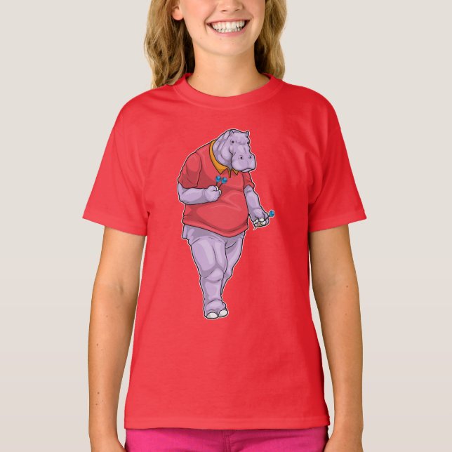 Hippo Darts Dart T Shirt (Framsida)