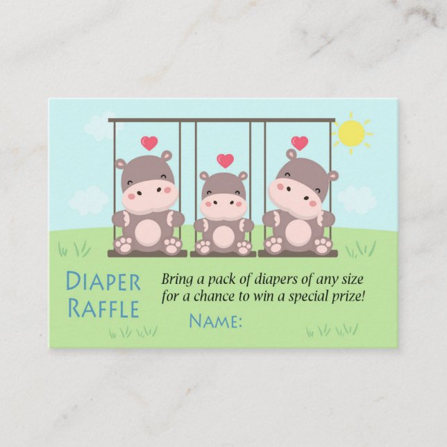 Hippo Diaper Raffle Biljett (Framsida)