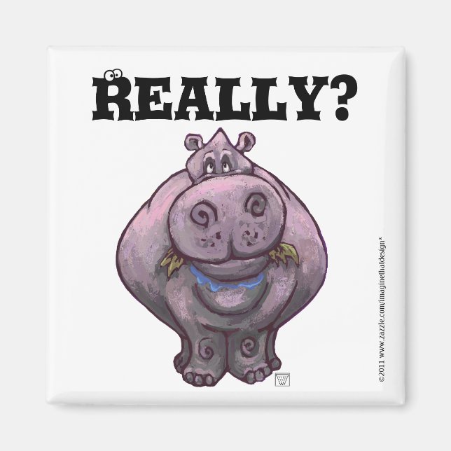 Hippo Diet Reminder Magnet (Framsidan)