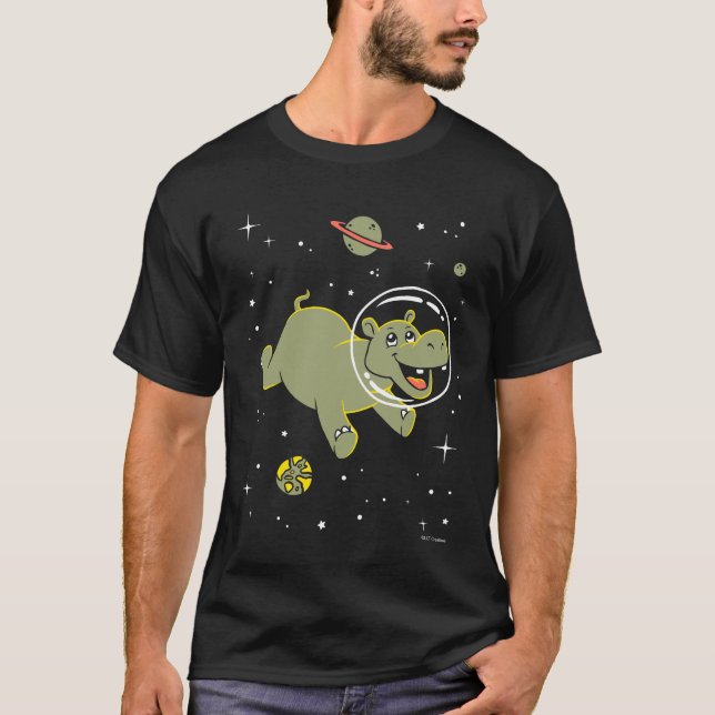 Hippo-djur i rymden t shirt (Framsida)