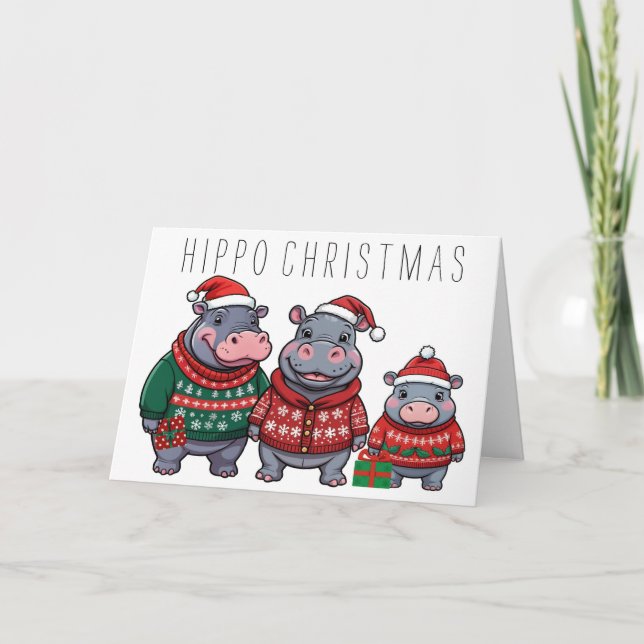 Hippo-familjens jul helgkort (Framsida)