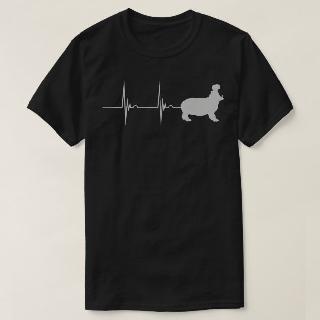 Hippo Favorite Zoo Animal Heartslag EKG Pulse Zook T Shirt (Design framsida)