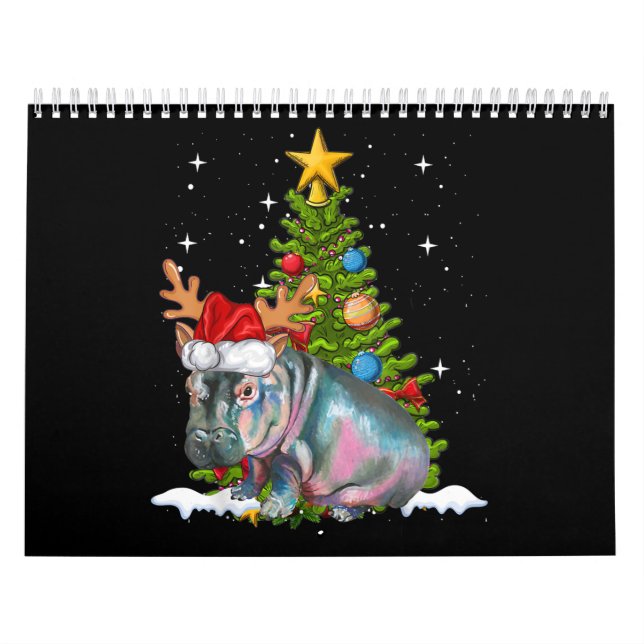 Hippo Fiona Julgran Hippopotamus Kalender (Omslag)