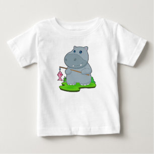Hippo Fisher Fish Fishing T Shirt