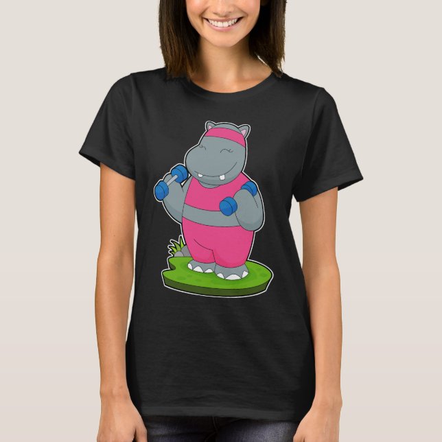 Hippo Fitness Dumbbells T Shirt (Framsida)