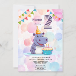 Hippo Födelsedagsfest inbjudan