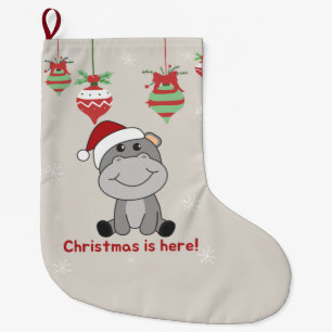 Hippo God jul vinterdjur Hippos Large Stor Julstrumpa