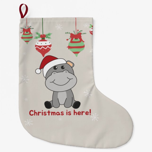 Hippo God jul vinterdjur Hippos Large Stor Julstrumpa (Framsidan)
