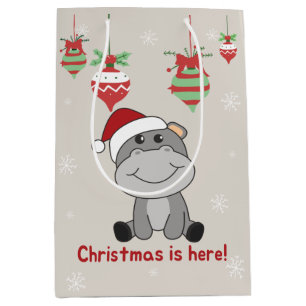 Hippo God jul Winter Animals Hippos Medium