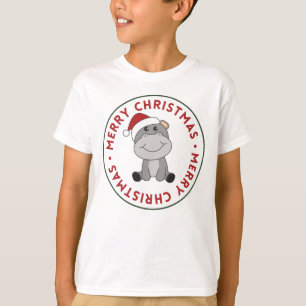 Hippo God jul Winter Animals Hippos T Shirt