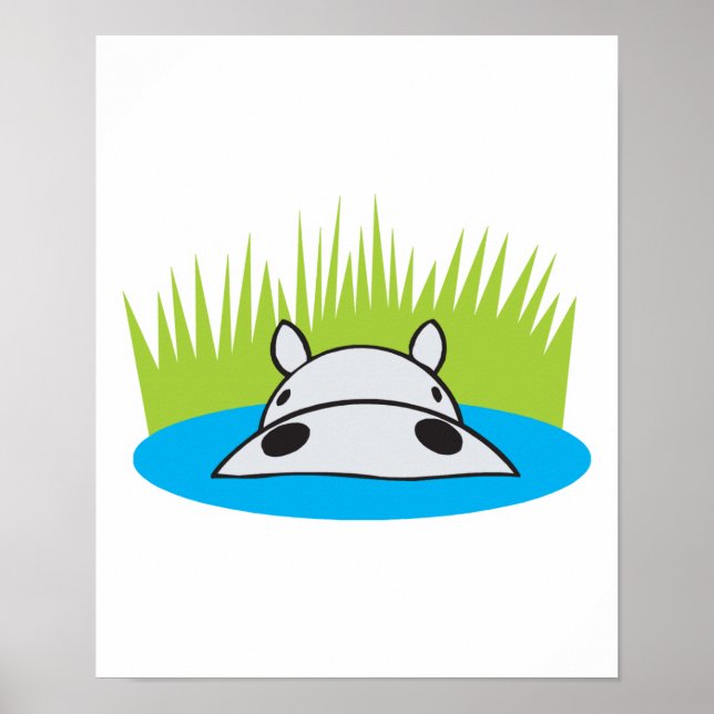 hippo gömmande i vatten poster (Framsidan)