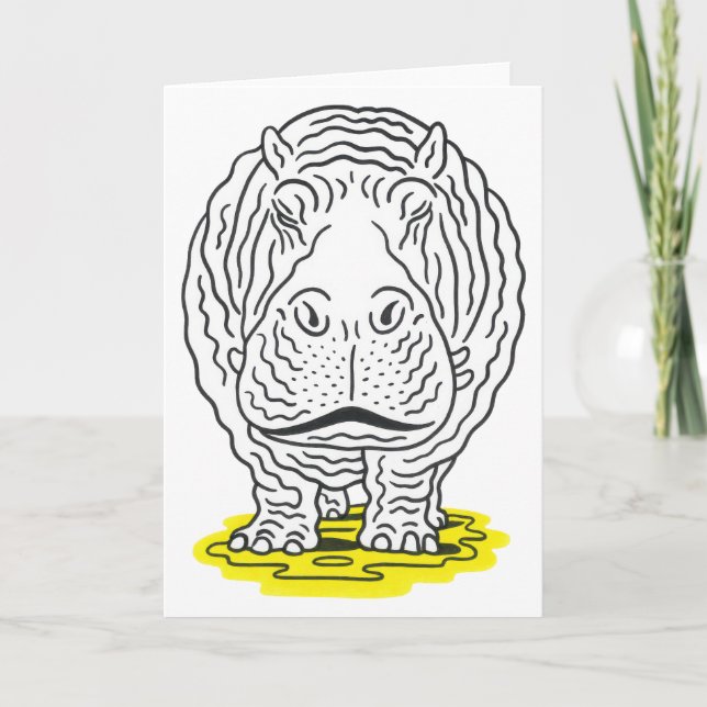 Hippo Greeting card Tack Kort (Framsida)