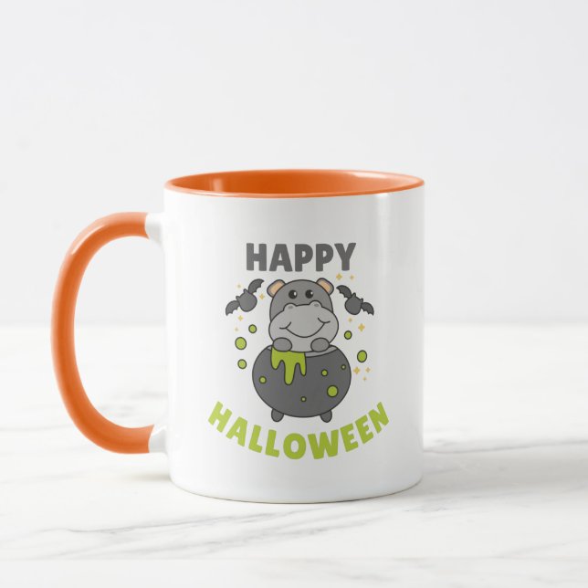 Hippo Happy halloween Cauldron Fladdermus Mugg (Vänster)