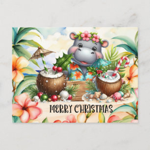 Hippo Hawaii jul Hälsning Helg Vykort
