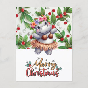 Hippo Hawaii jul Hälsning Helg Vykort