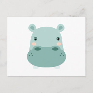 Hippo Head Vykort