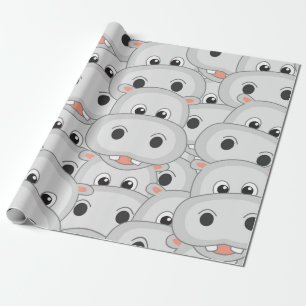Hippo Head Wrapping Papper Presentpapper