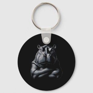 Hippo Hippopotamus Animal Muscle Bodybuilding Gym Nyckelring