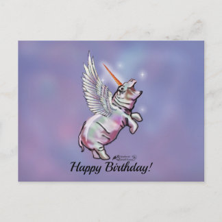 Hippo Hippos Hippopotamus House Blating Birthday Vykort