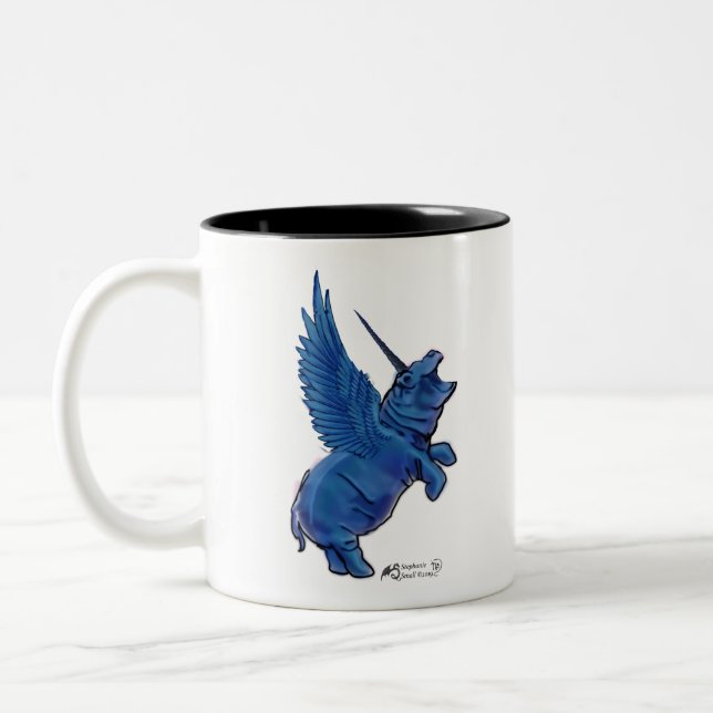 Hippo Hippos Hippopotamus House Blessing Taweret Två-Tonad Mugg (Vänster)