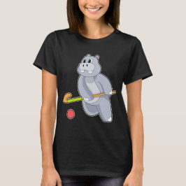 Hippo Hockey Hockey stick T Shirt