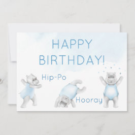 Hippo Hooray Somersault Birthday Kort