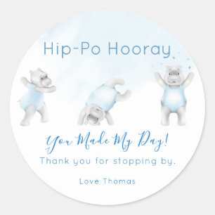 Hippo Hooray Somersault Tack Runt Klistermärke