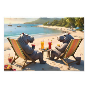 Hippo Hour: Strandcocktails och trevliga stunder, Fototryck