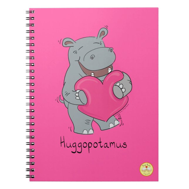 Hippo Hugs Alla hjärtans dag - bärbar dator Anteckningsbok (Framsidan)