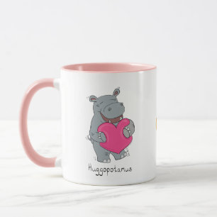 Hippo Hugs Alla hjärtans dag Kaffe eller Tea Mugg