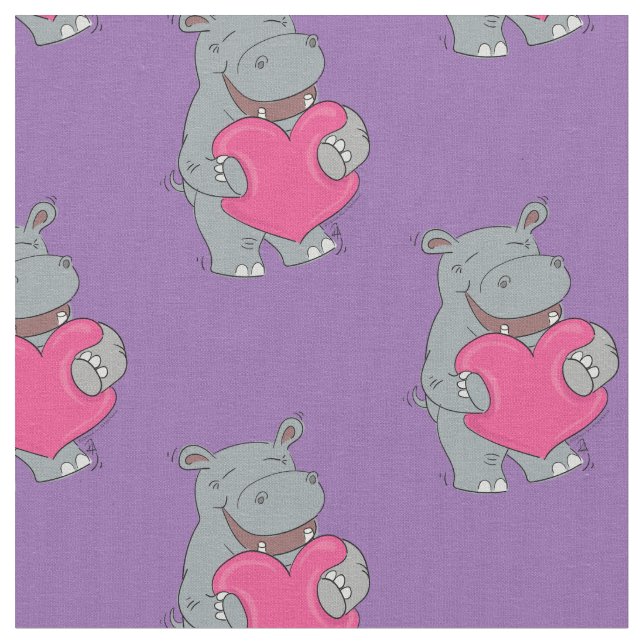 Hippo Hugs Cute Hippopotamus Tyg (Närbild)
