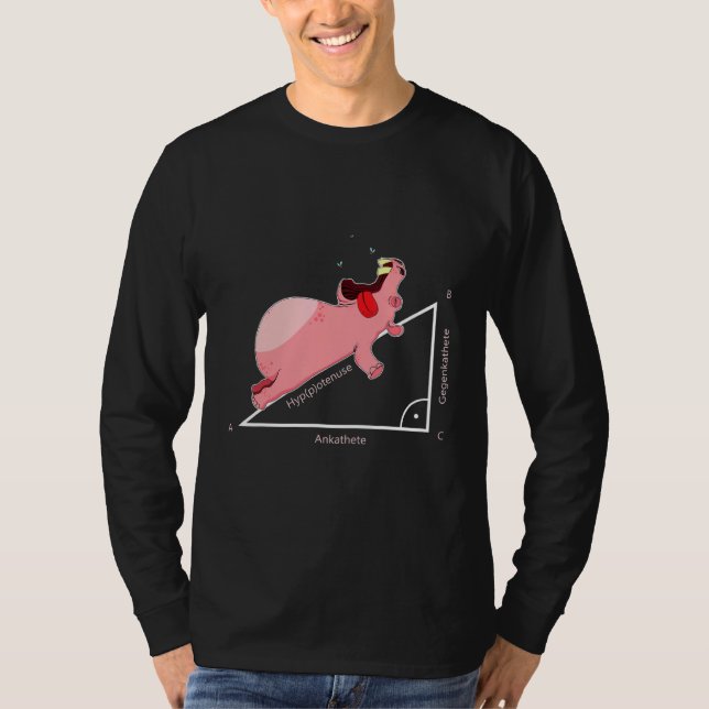 Hippo Hypotenuse Triangle Math Mathematician T Shirt (Framsida)