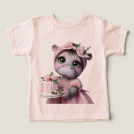Hippo i en Rosa Dress med kummel T Shirt