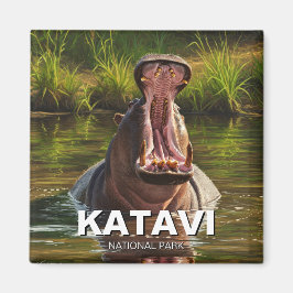 Hippo i Katavi nationalpark Tanzani Magnet